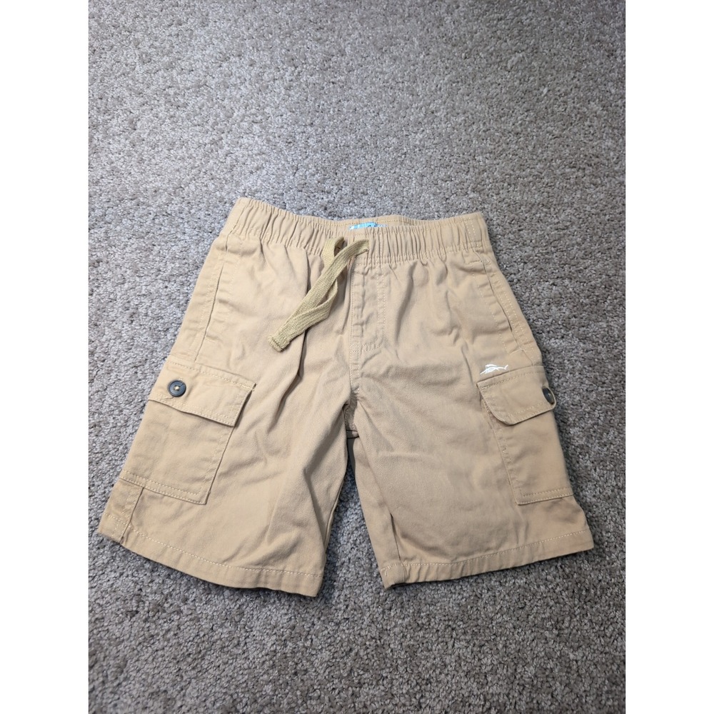 Tommy‎ Bahama Kids Khaki Tan Cargo Shorts Size 8 Elastic Waist Cotton Drawstring